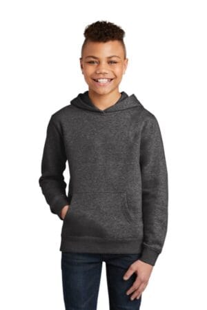 HEATHERED CHARCOAL DT6100Y district youth vit fleece hoodie
