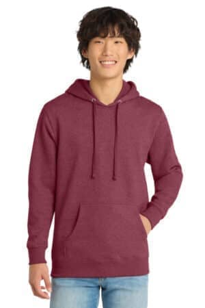 HEATHERED CARDINAL DT6100 district vit fleece hoodie