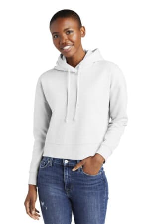 WHITE DT6101 district women's vit fleece hoodie