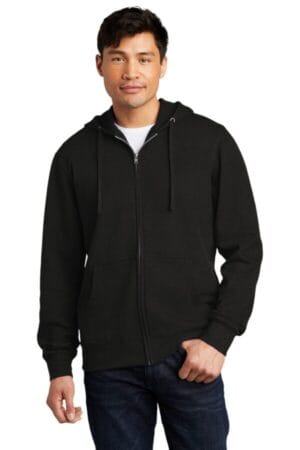 BLACK DT6102 district vit fleece full-zip hoodie