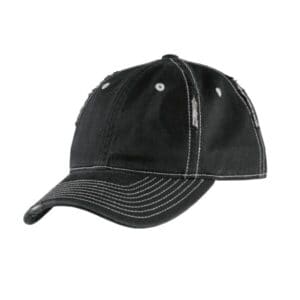 BLACK/ CHROME DT612 district rip and distressed cap