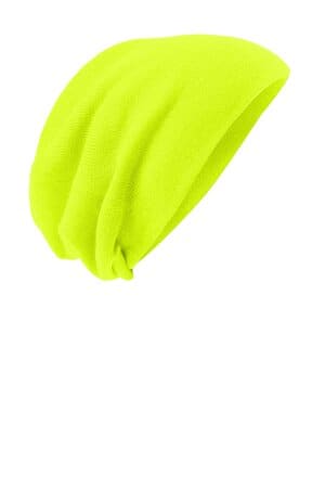 NEON YELLOW DT618 district slouch beanie