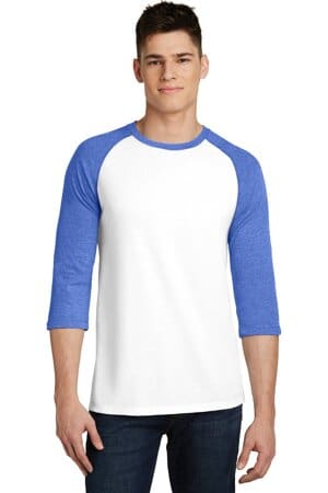 ROYAL FROST/ WHITE DT6210 district very important tee 3/4-sleeve raglan