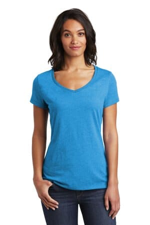 HEATHERED BRIGHT TURQUOISE DT6503 district women's very important tee v-neck