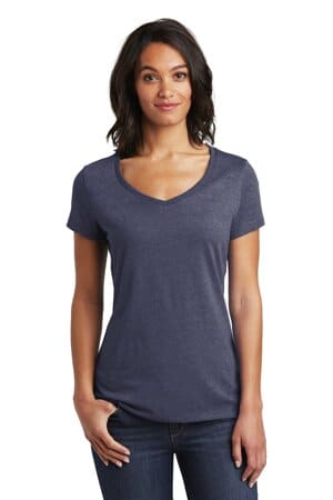 HEATHERED NAVY DT6503 district women's very important tee v-neck