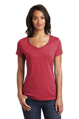 HEATHERED RED DT6503 district women's very important tee v-neck
