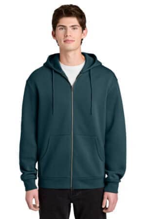 DEEP CYAN DEEP CYAN DT6702 district mellofleece full-zip hoodie