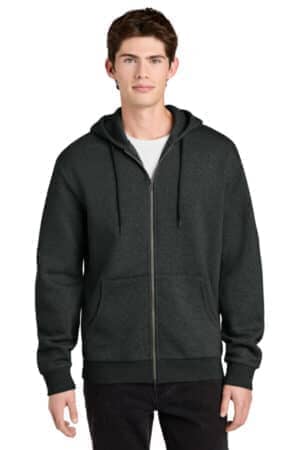 HEATHERED CHARCOAL HEATHERED CHARCOAL DT6702 district mellofleece full-zip hoodie