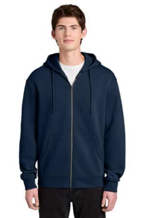 RIVER BLUE NAVY RIVER BLUE NAVY DT6702 district mellofleece full-zip hoodie