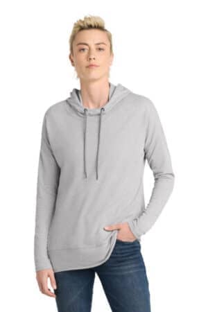 LIGHT HEATHER GREY DT671 district women's featherweight french terry hoodie