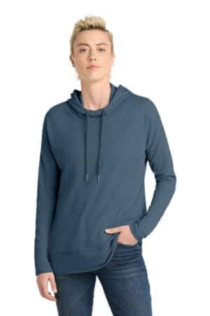 WASHED INDIGO DT671 district women's featherweight french terry hoodie