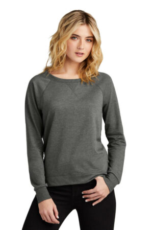 WASHED COAL DT672 district women's featherweight french terry long sleeve crewneck