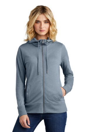 FLINT BLUE HEATHER DT673 district women's featherweight french terry full-zip hoodie