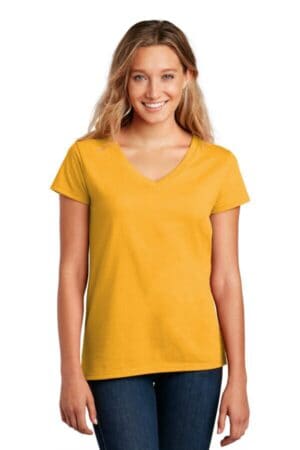 MAIZE YELLOW DT8001 district women's re-tee v-neck