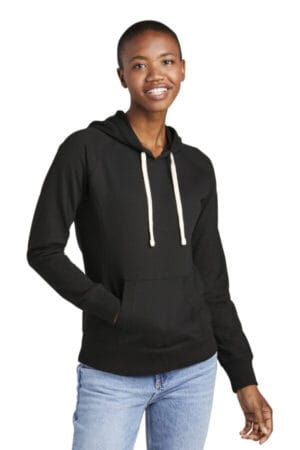 BLACK DT8101 district women's re-fleece hoodie