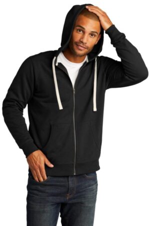 BLACK DT8102 district re-fleece full-zip hoodie