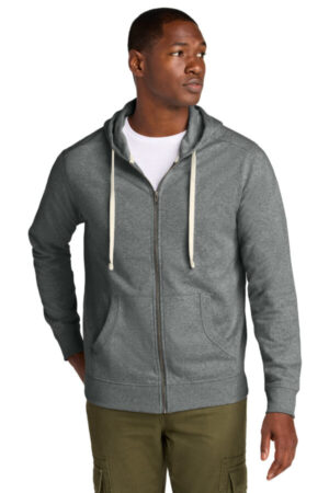 DEEP GREY HEATHER DT8102 district re-fleece full-zip hoodie