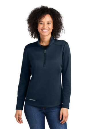 RIVER BLUE NAVY EB2370 eddie bauer women's smooth mid layer fleece 1/2-zip