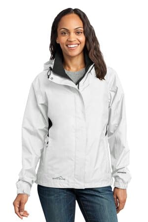 WHITE/ GREY STEEL EB551 eddie bauer-ladies rain jacket