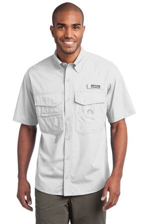 WHITE EB608 eddie bauer-short sleeve fishing shirt