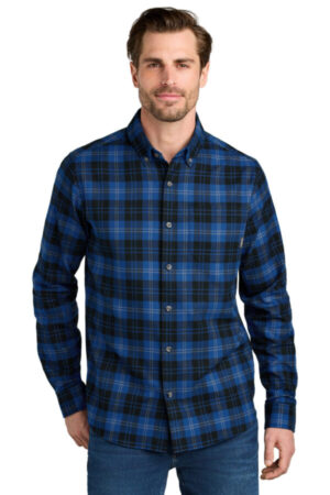 EB610 eddie bauer long sleeve favorite flannel plaid shirt