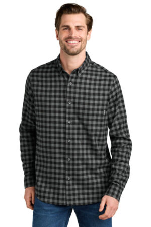 DEEP BLACK MINI BUFFALO EB610 eddie bauer long sleeve favorite flannel plaid shirt