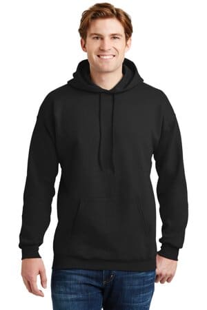BLACK F170 hanes ultimate cotton-pullover hooded sweatshirt