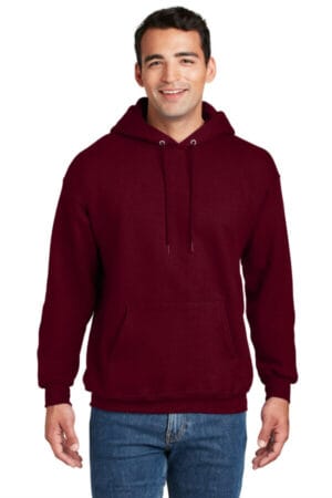 MAROON F170 hanes ultimate cotton-pullover hooded sweatshirt