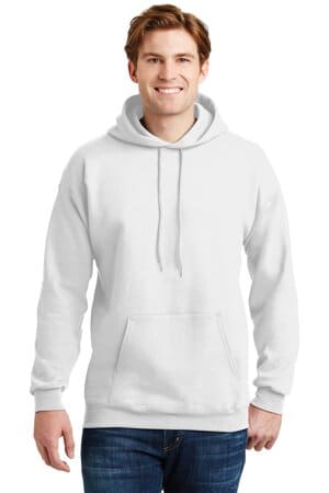 WHITE F170 hanes ultimate cotton-pullover hooded sweatshirt