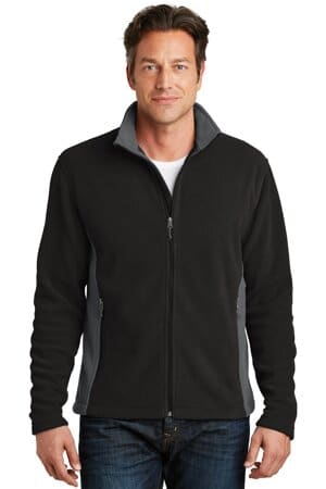 BLACK/ BATTLESHIP GREY F216 port authority colorblock value fleece jacket