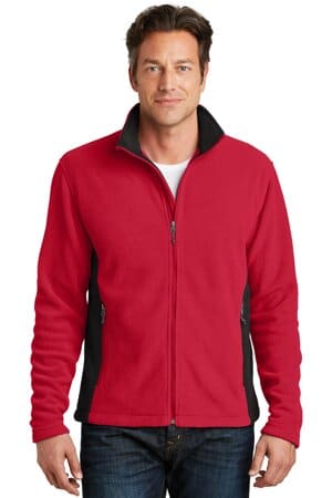 RICH RED/ BLACK F216 port authority colorblock value fleece jacket