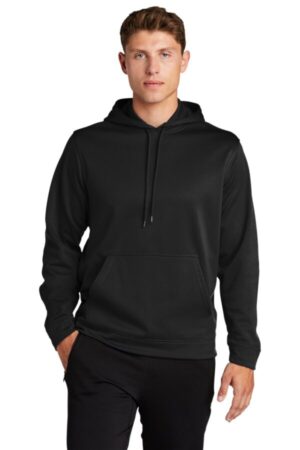 BLACK F244 sport-tek sport-wick fleece hooded pullover