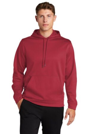 DEEP RED F244 sport-tek sport-wick fleece hooded pullover