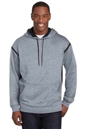 F246 sport-tek tech fleece colorblock hooded sweatshirt