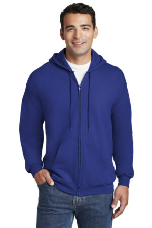 DEEP ROYAL F283 hanes ultimate cotton-full-zip hooded sweatshirt