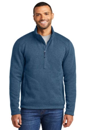 INSIGNIA BLUE HEATHER F426 port authority arc sweater fleece 1/4-zip