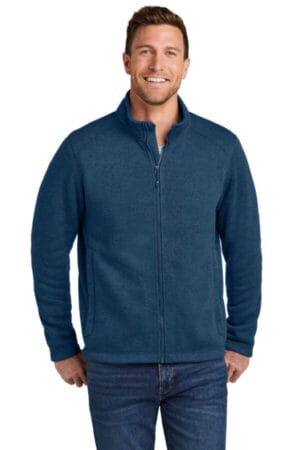 INSIGNIA BLUE HEATHER F428 port authority arc sweater fleece jacket
