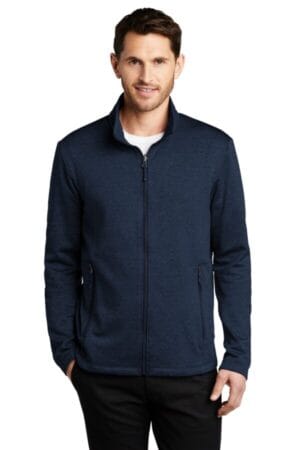 RIVER BLUE NAVY HEATHER F905 port authority collective striated fleece jacket