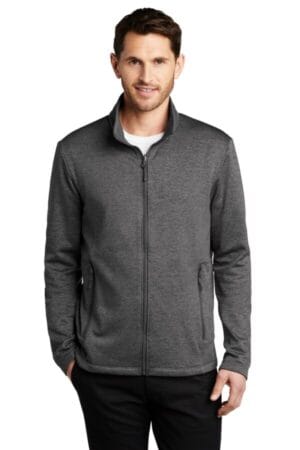 STERLING GREY HEATHER F905 port authority collective striated fleece jacket