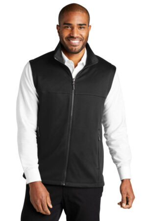 DEEP BLACK F906 port authority collective smooth fleece vest