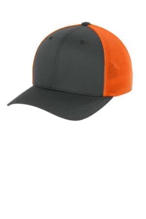 CHARCOAL/ NEON ORANGE CHARCOAL/ NEON ORANGE FF6511 flexfit trucker mesh cap
