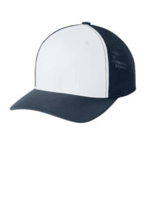 NAVY/ WHITE/ NAVY NAVY/ WHITE/ NAVY FF6511 flexfit trucker mesh cap