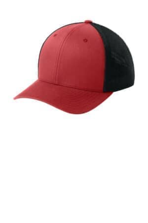 RED/ BLACK RED/ BLACK FF6511 flexfit trucker mesh cap