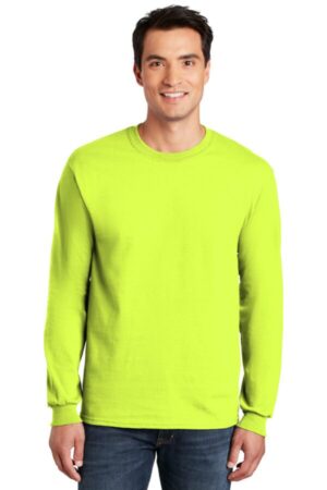 SAFETY GREEN* G2400 gildan-ultra cotton 100% us cotton long sleeve t-shirt