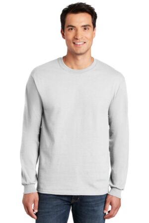 WHITE G2400 gildan-ultra cotton 100% us cotton long sleeve t-shirt