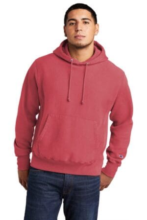 CRIMSON GDS101 champion reverse weave garment-dyed hooded sweatshirt