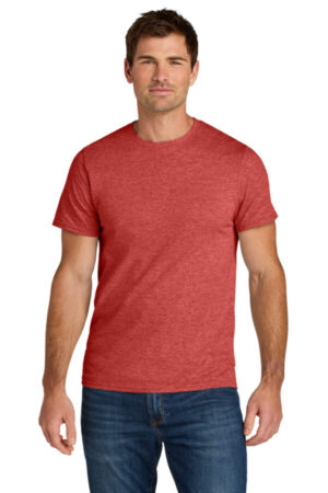FIERY RED HEATHER IC46M jerzees ultimate unisex ring spun t-shirt
