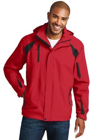 TRUE RED/ BLACK J304 port authority all-season ii jacket