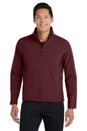 MAROON J317 port authority core soft shell jacket