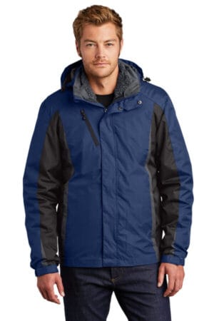 ADMIRAL BLUE/ BLACK/ MAGNET J321 port authority colorblock 3-in-1 jacket
